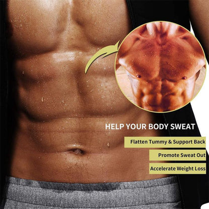 Men’s Sauna Waist Trainer Vest with Double Belt