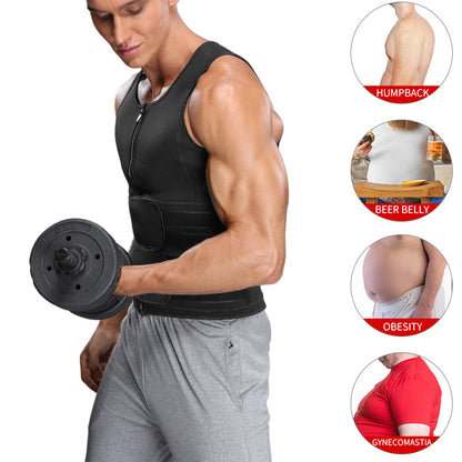 Men’s Sauna Waist Trainer Vest with Double Belt