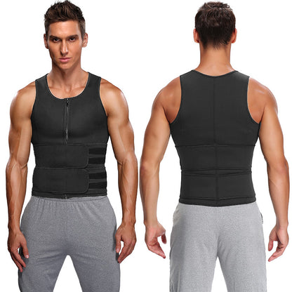 Men’s Sauna Waist Trainer Vest with Double Belt