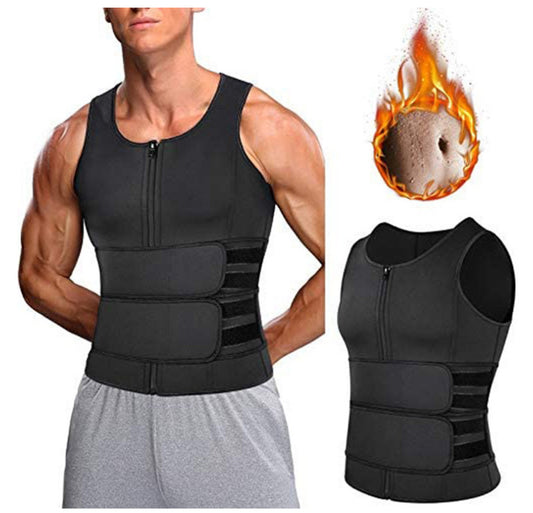 Men’s Sauna Waist Trainer Vest with Double Belt