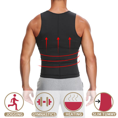 Men’s Sauna Waist Trainer Vest with Double Belt