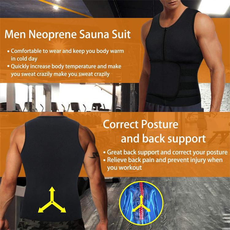 Men’s Sauna Waist Trainer Vest with Double Belt