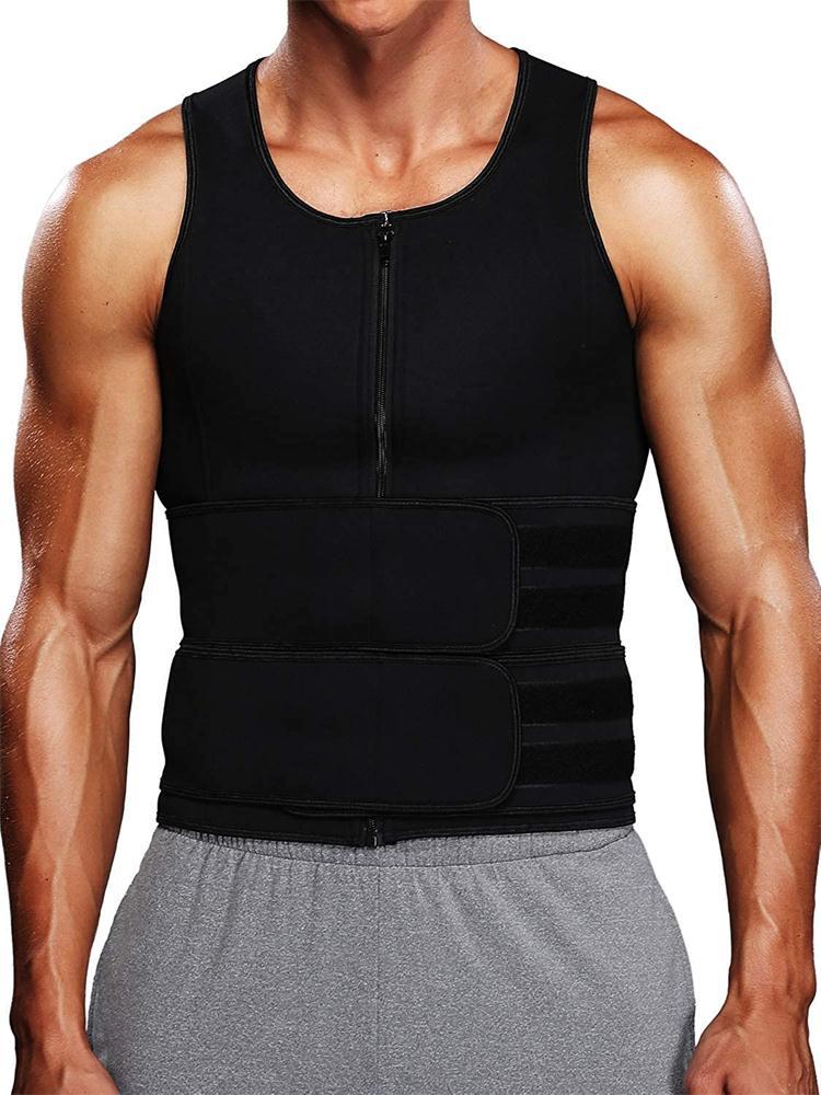 Men’s Sauna Waist Trainer Vest with Double Belt
